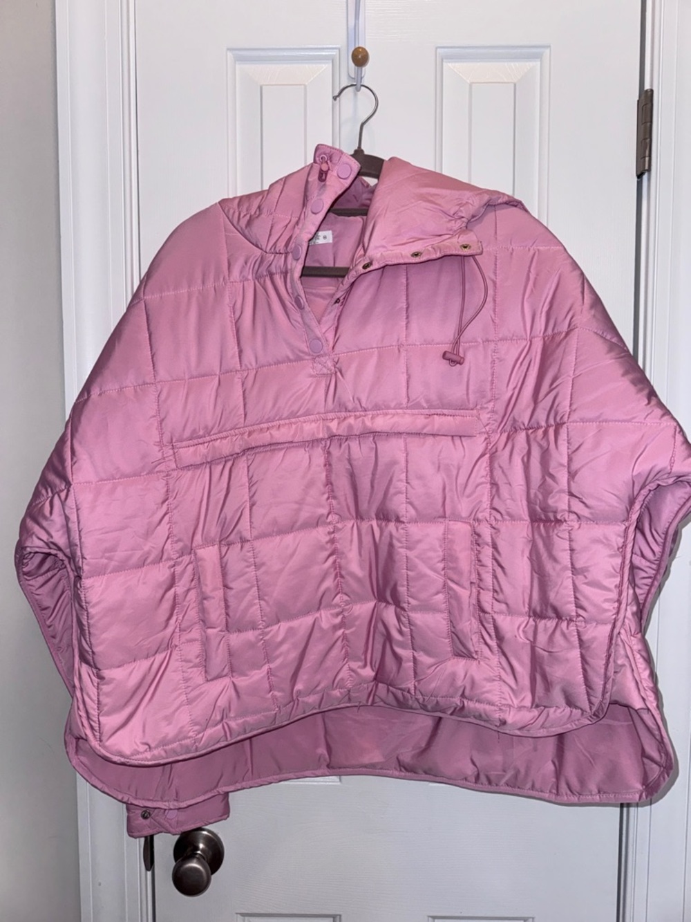 Altar'd State Pink Quilted Hooded Poncho